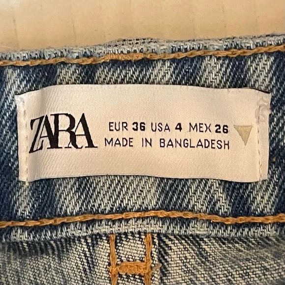 Zara Blue High Rise Cargo Jeans Size 4 - Picture 6 of 10